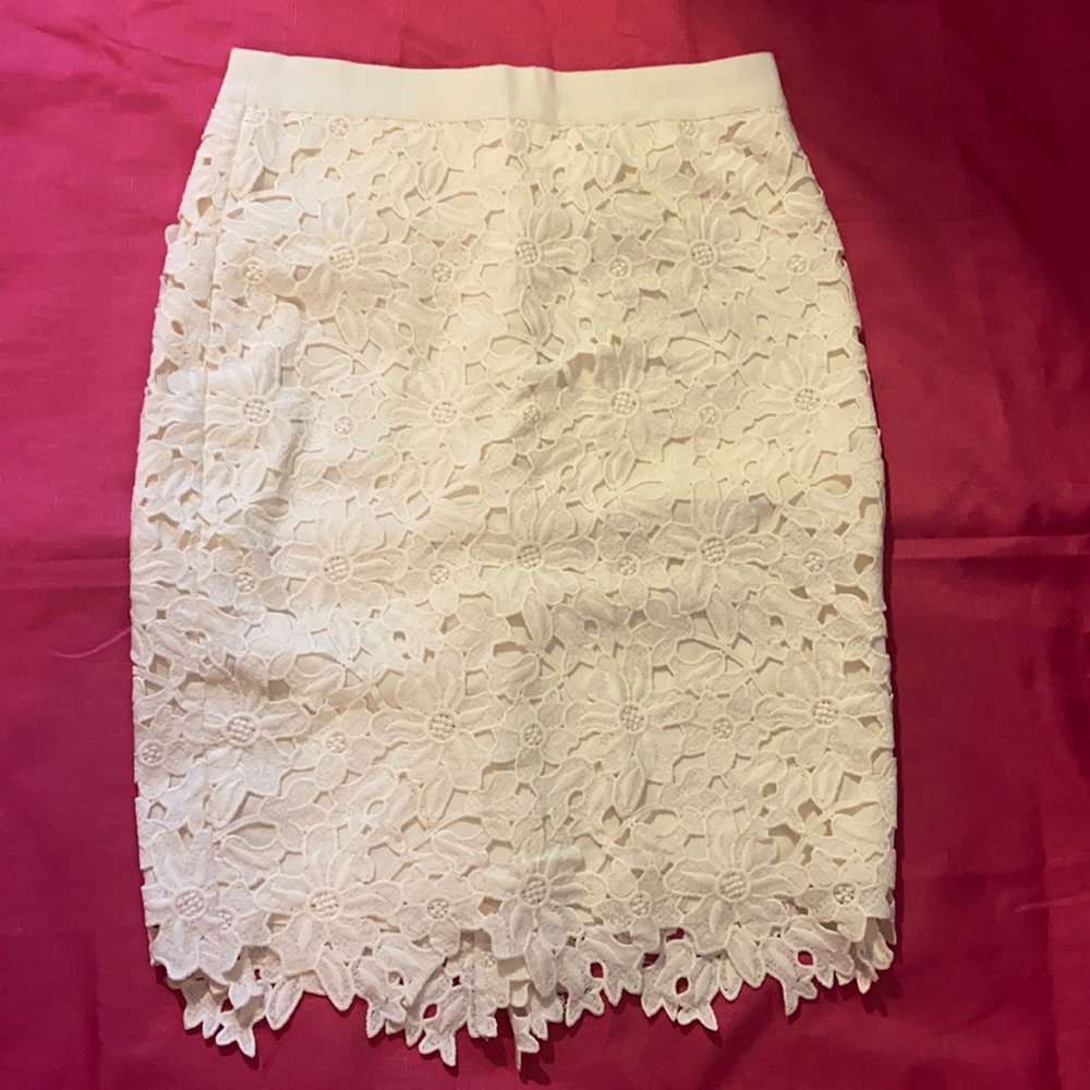 Cream Loft pencil skirt 00